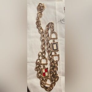 Christian Lacroix Vintage Gold Yacht Collection Pendant Chain Necklace